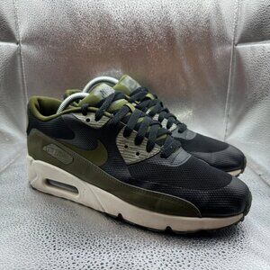 Size 9 Nike Air Max 90 Ultra Essential Mens Black Legion Green Shoes 875695-004
